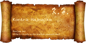 Kontra Hajnalka névjegykártya
